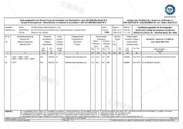 溫州市三鑫鋼業有限公司,歐盟壓力管道PED 4.3認證
